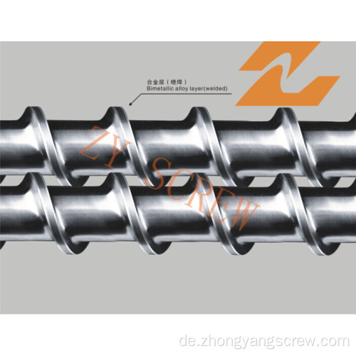 Schraube und Zylinder aus bimetallischer Legierung